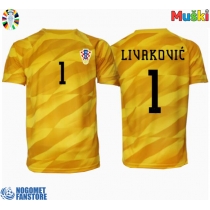 Hrvatska Dominik Livakovic #1 Golmanski Domaci Dres EP 2024 Kratak Rukav